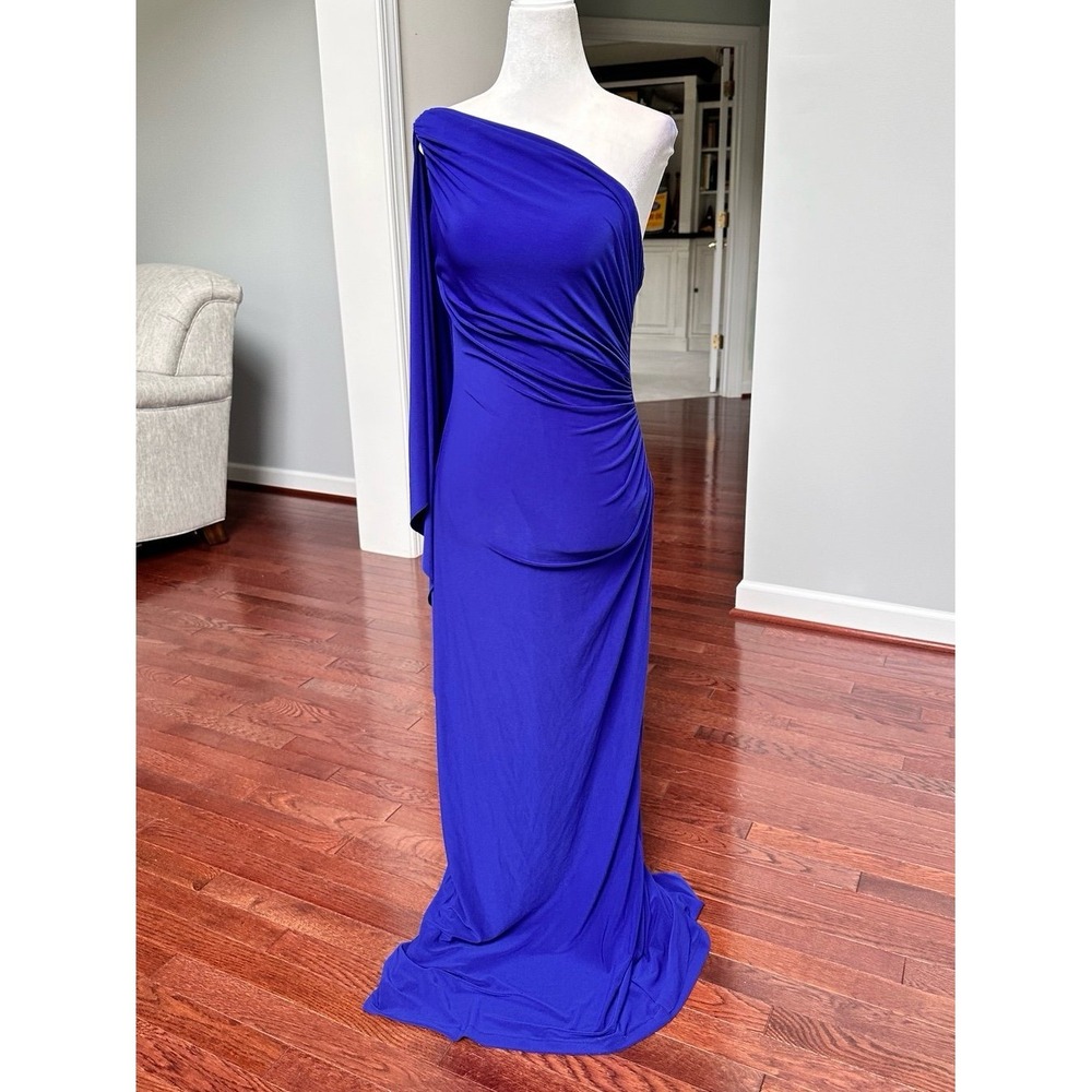 Lauren Ralph Lauren Green Label Black Tie Luxury Evening Gown Royal Blue - Picture 5 of 10